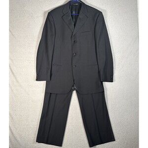 Zanieri Zignone Super 100 Wool‎ Tuxedo 2 Piece Men’s Size 42R/30W Black Wedding